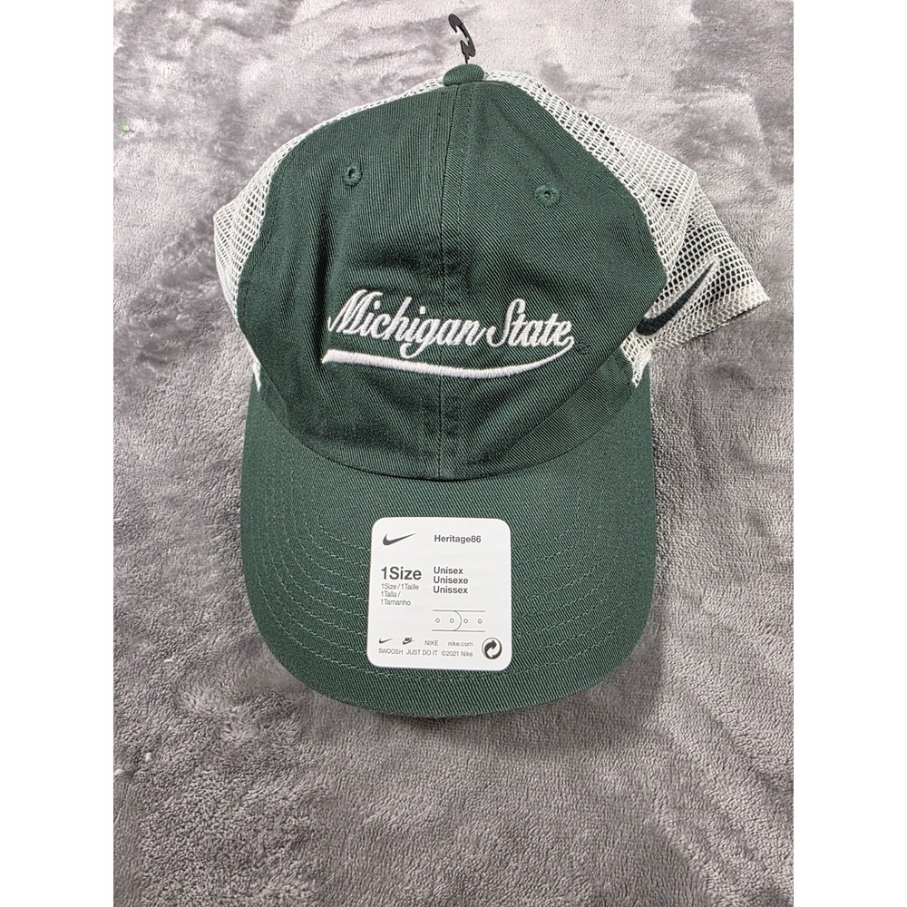 Michigan State Spartans Nike Logo Snapback Mesh Hat Heritage86 Green NEW
